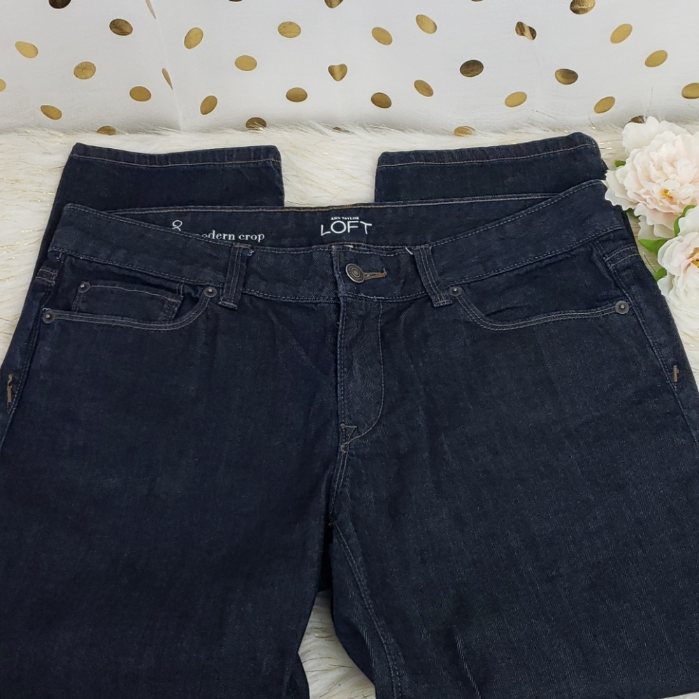 Ann Taylor Loft Modern Crop Blue Jeans